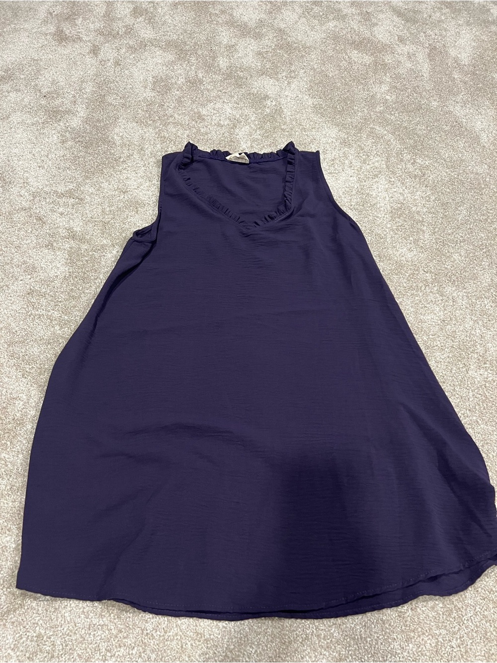 Sleeveless Ruffle-Trim Dress - plum purple